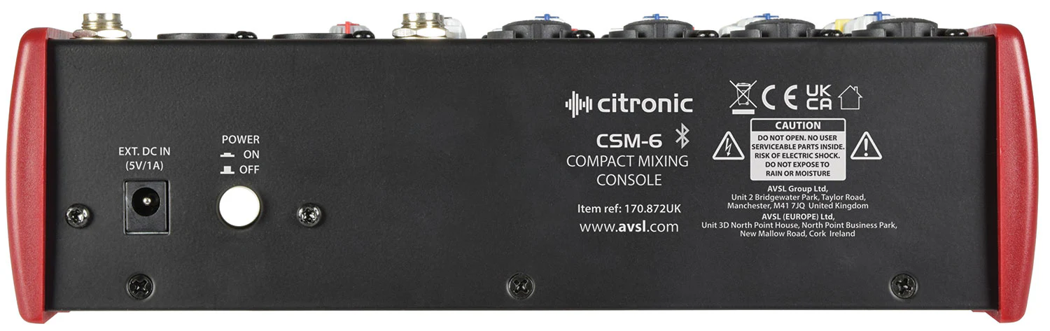 Citronic CSM-6 Compact Mixer With Bluetooth - Image 3