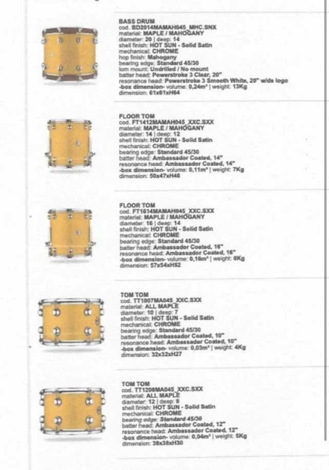 DS Hand Crafted Maple/Mahog Drum Kit Shell Pack - Image 18