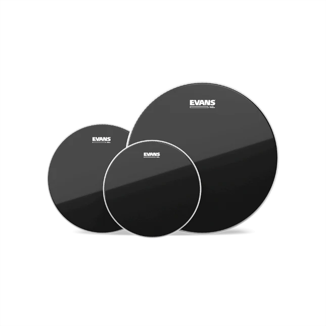Evans Black Chrome Tom Pack Heads | 10", 12", 14"