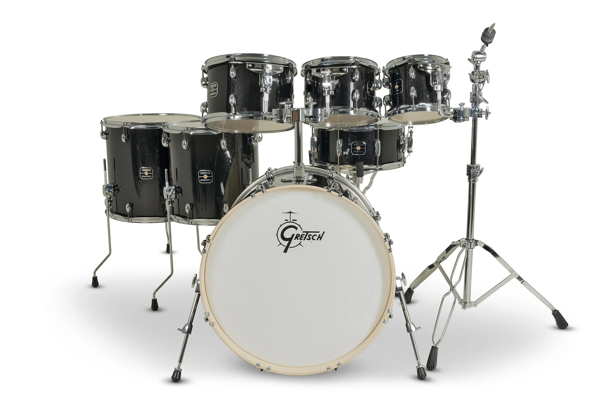 Gretsch Energy 7 Piece Drum Kit Black Sparkle - Image 2