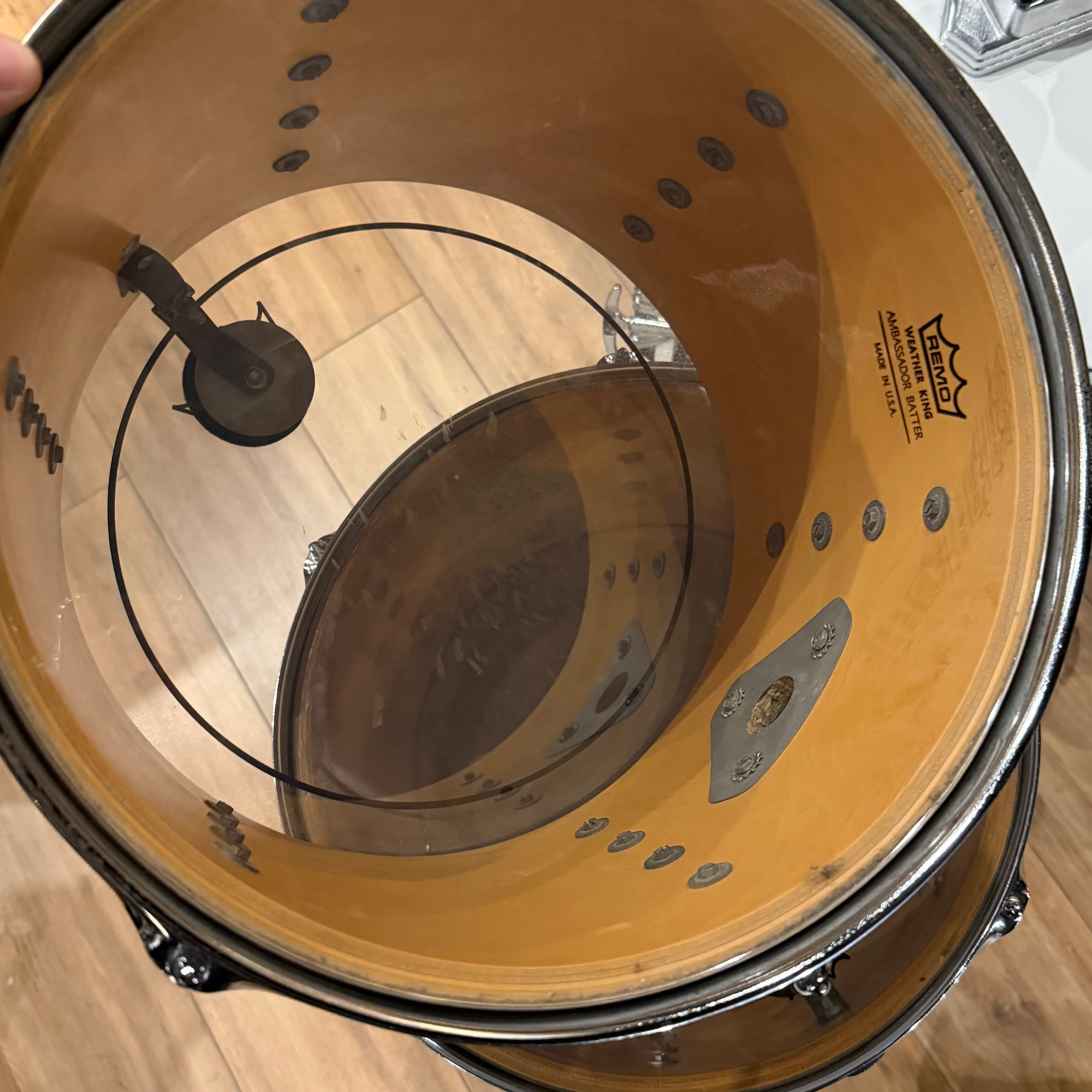 Ludwig Blue Olive Badge 1980's 6ply Maple Drum Kit Shell Pack #1265 - Image 13