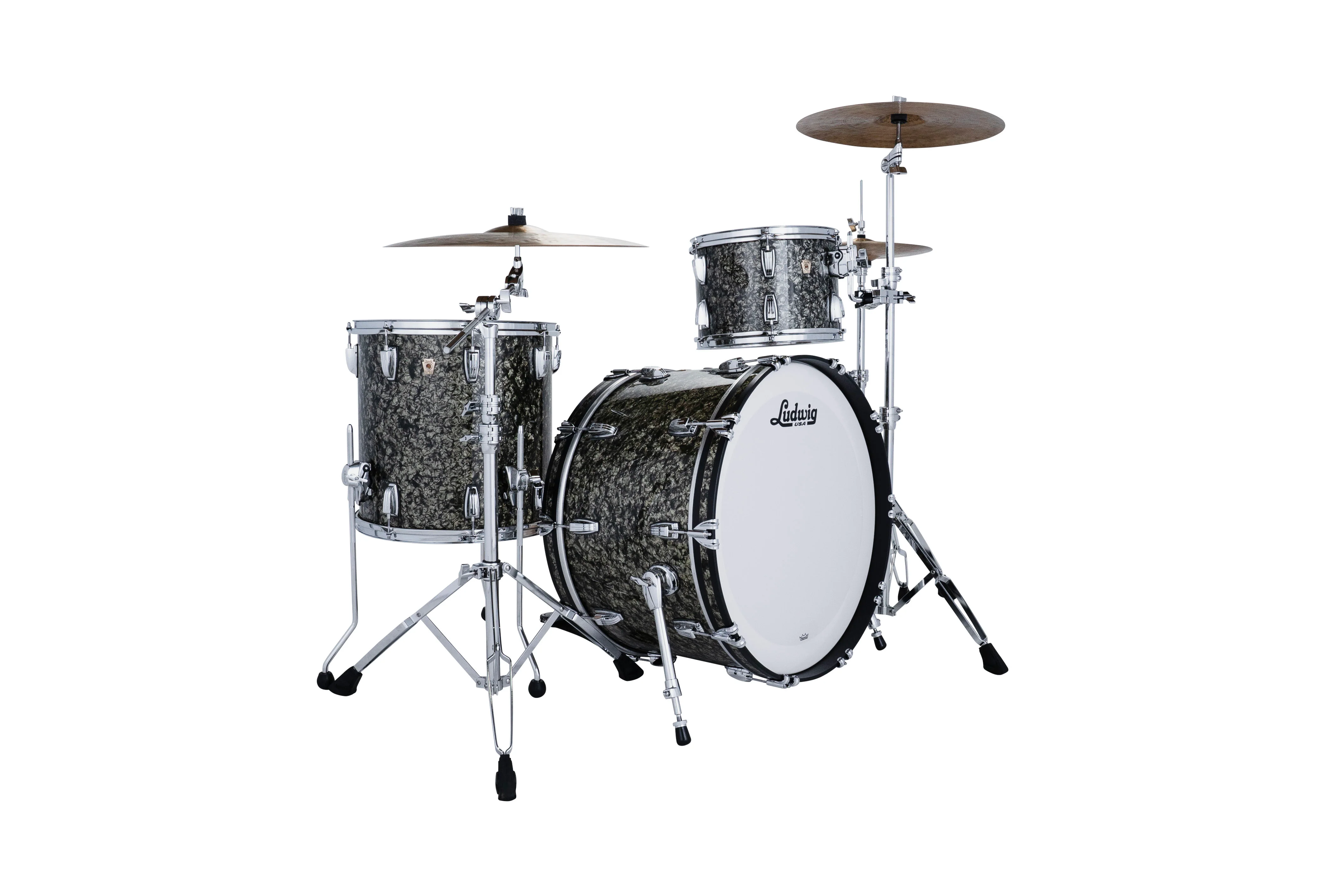Ludwig Classic Maple 3pc Drum Kit Shell Pack - Moss Green Pearl