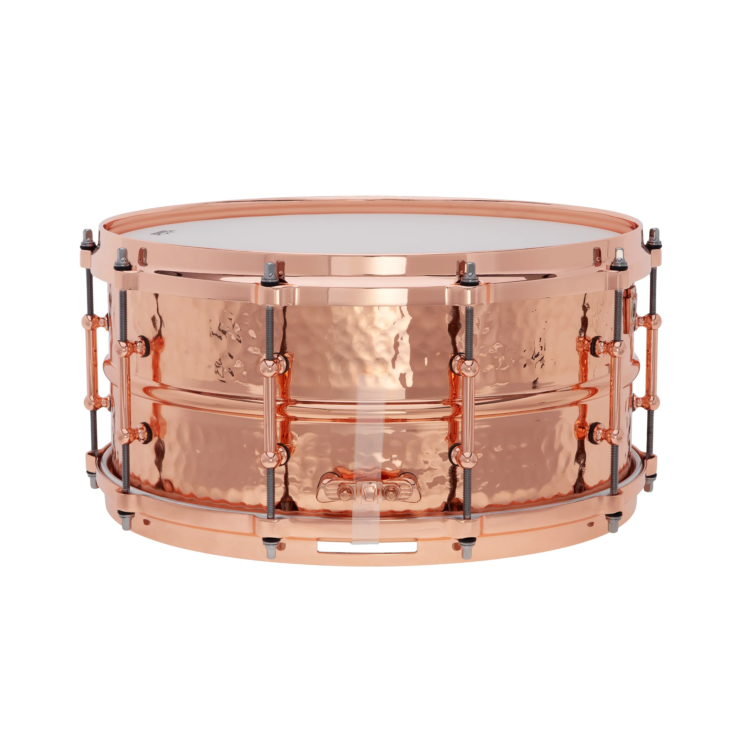 Ludwig Copper Phonic 14" x 6.5" Hammered Copper Snare Drum - LC662KTC - Image 4