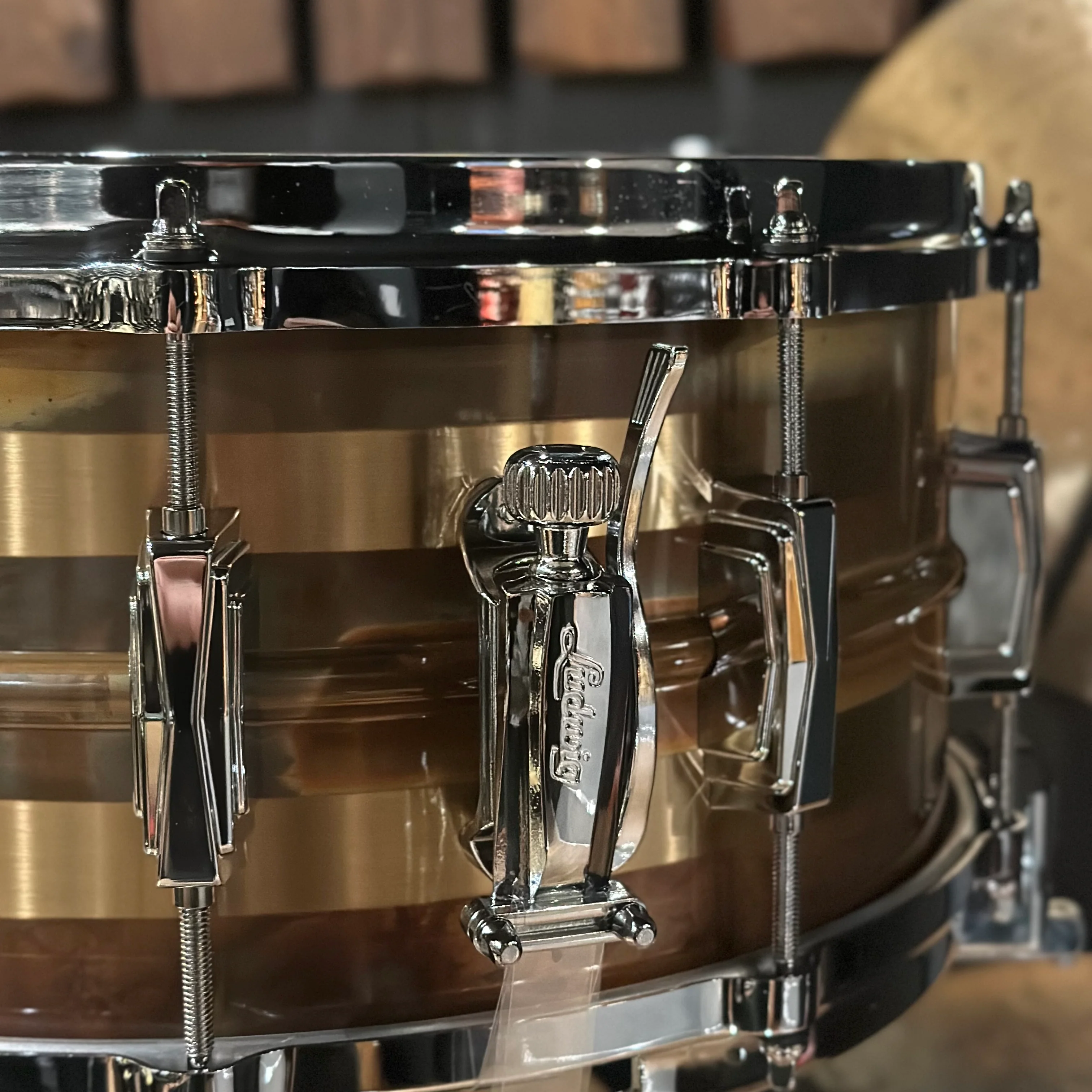 Ludwig Ltd Edition Striped Bronze 14″ x 6.5″ Snare Drum - Image 5
