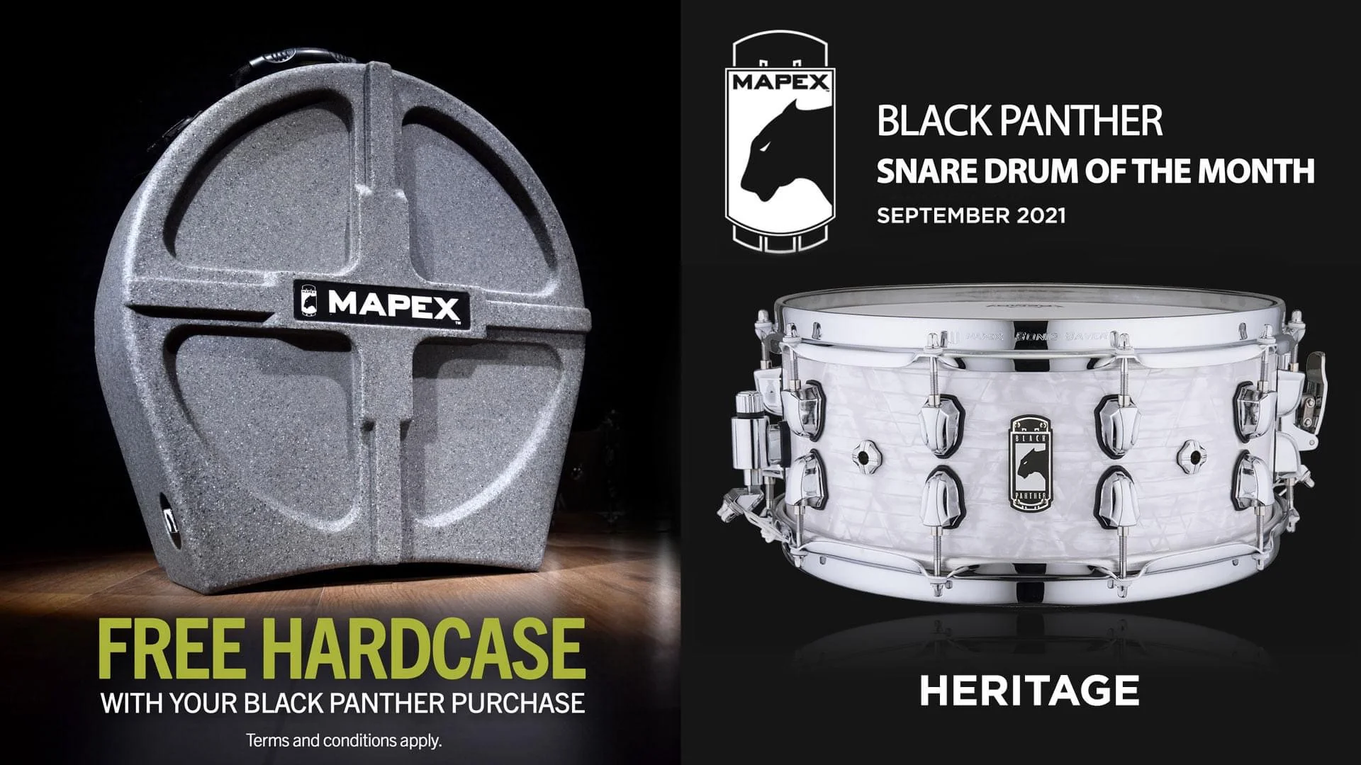 Mapex Black Panther 'Heritage' Maple Snare Drum 14 x 6" - Image 5