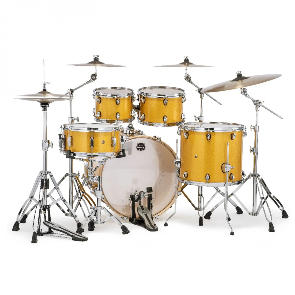 Mapex Mars Birch "Rock" Drum Kit Shell Pack - Sunflower Sparkle - Image 2