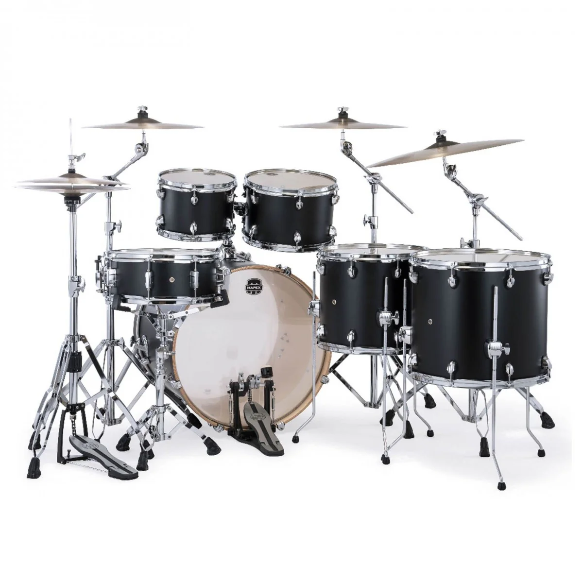Mapex Mars Maple "Studioease" Drum Kit Shell Pack - Matte Black - Image 2