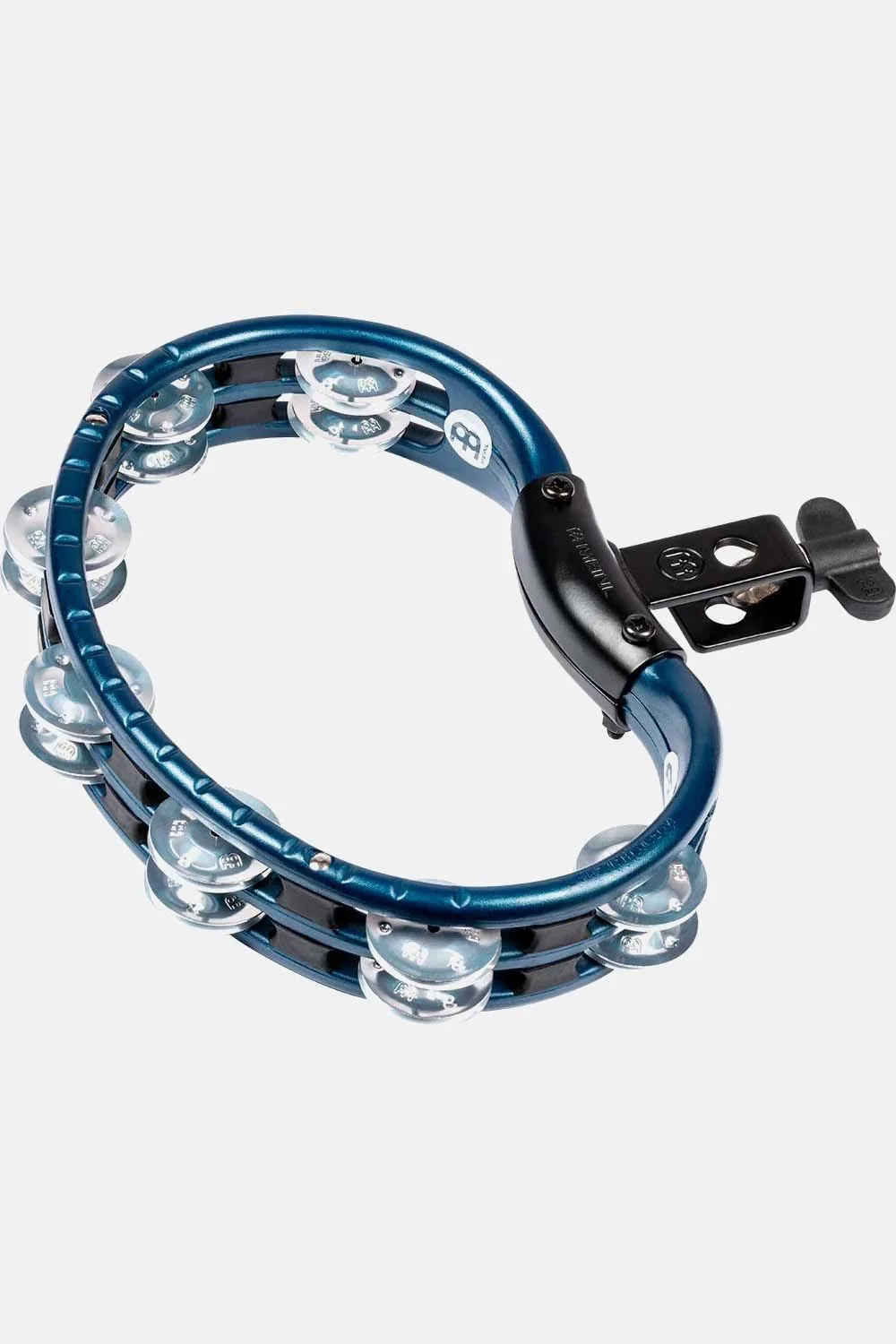 MEINL ABS PLASTIC MOUNTABLE DOUBLE ROW TAMBOURINE ALUMINIUM JINGLES, BLUE - Image 2