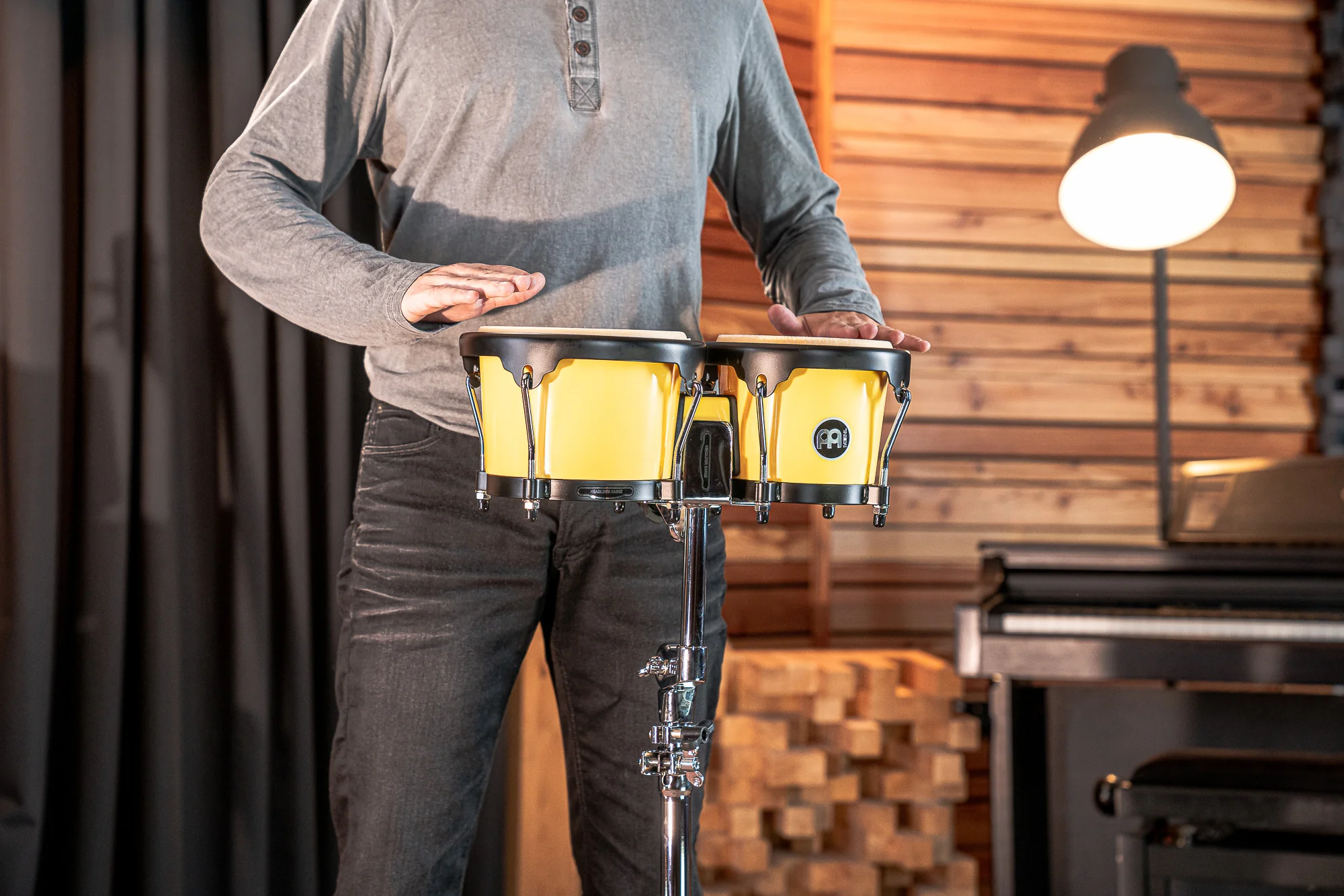 MEINL Percussion Journey Series Bongo 6,5" MACHO & 7,5" HEMBRA - Illuminating Yellow - Image 3
