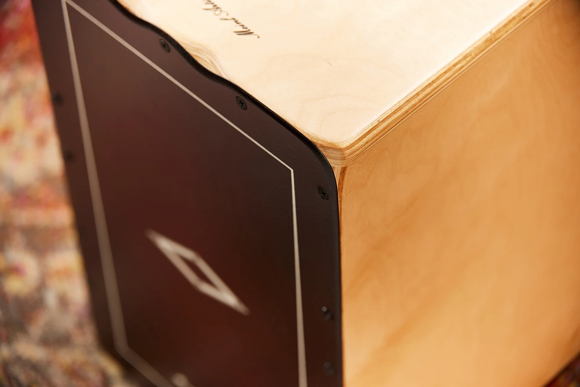 MEINL Percussion Artisan Edition Series String Cajon Soleá Line - Dark Red Burst - Image 3