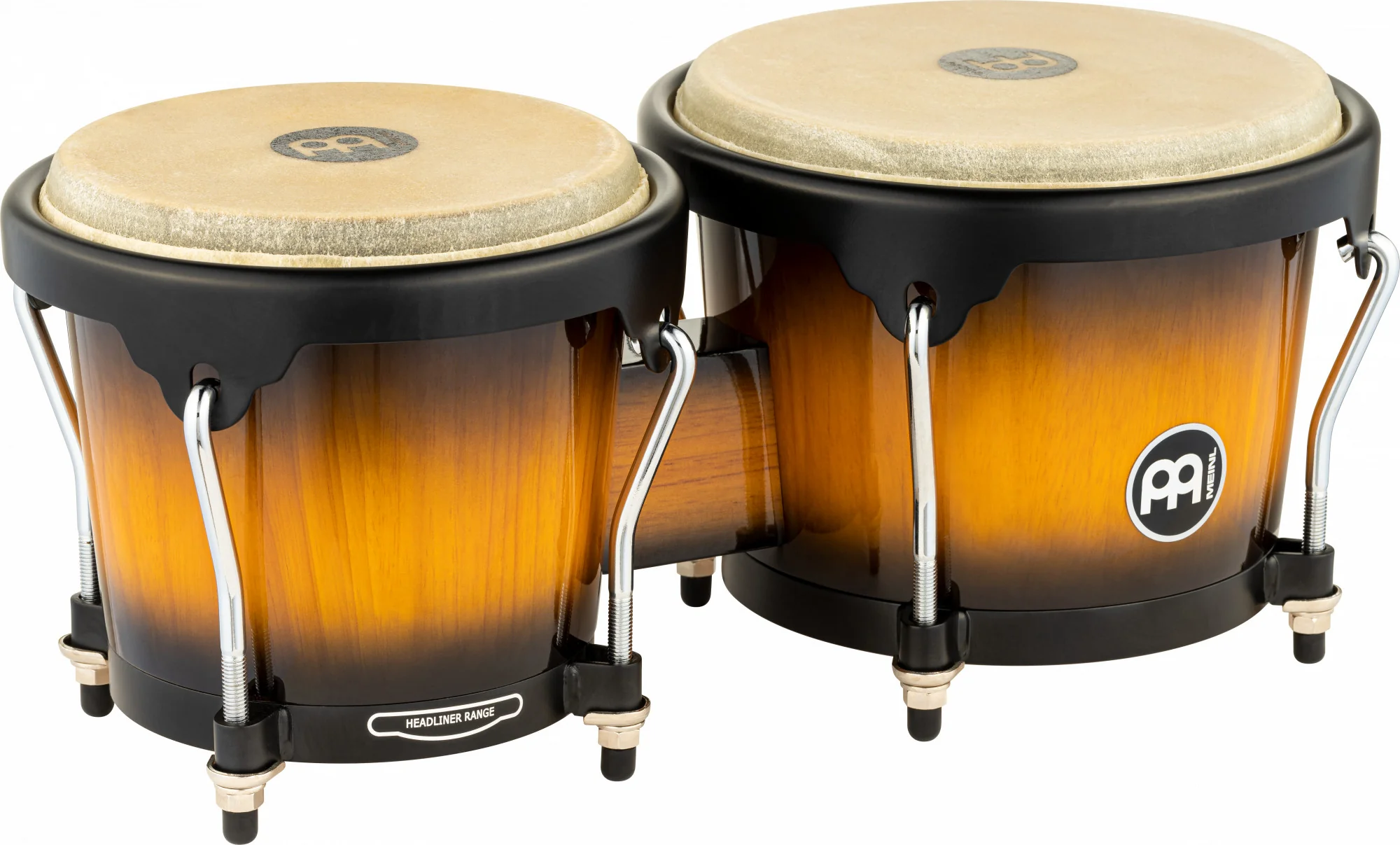 MEINL Percussion Headliner Series Wood Bongo 6 3/4" MACHO & 8" HEMBRA - Vintage Sunburst