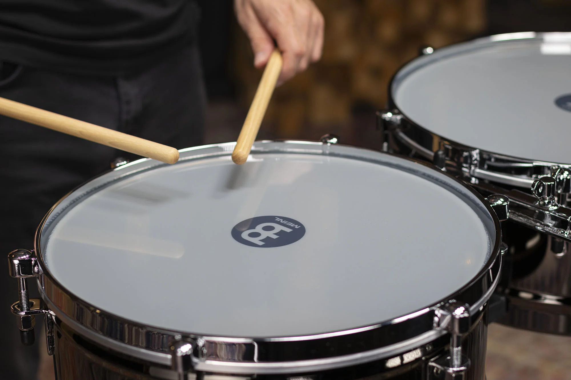 MEINL Percussion Marathon Series® Timbales - 14" + 15" Black Nickel - Image 3