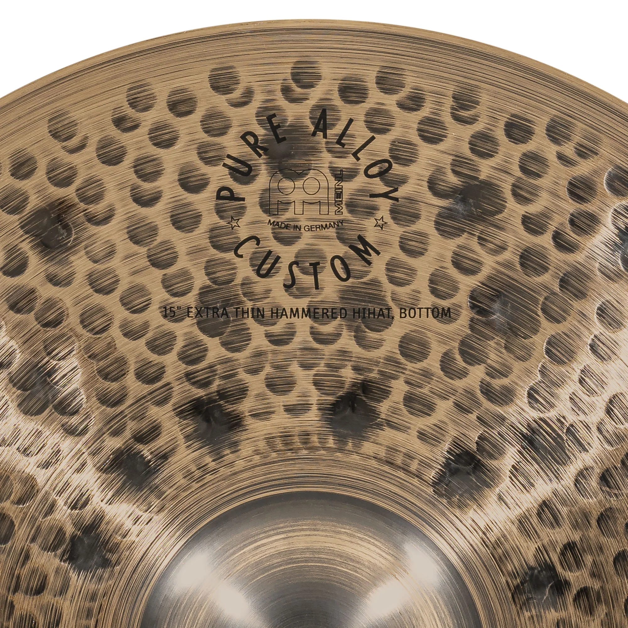 Meinl Pure Alloy Custom 15 inch Extra Thin Hammered Hi Hat Cymbals PAC15ETHH - Image 10