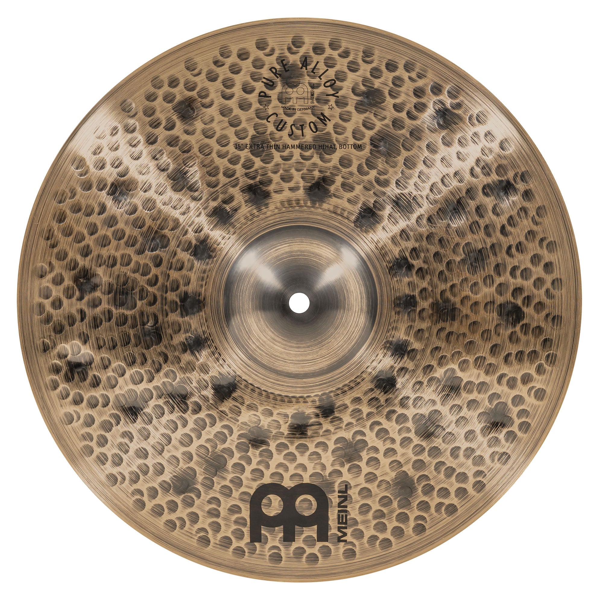 Meinl Pure Alloy Custom 15 inch Extra Thin Hammered Hi Hat Cymbals PAC15ETHH - Image 8