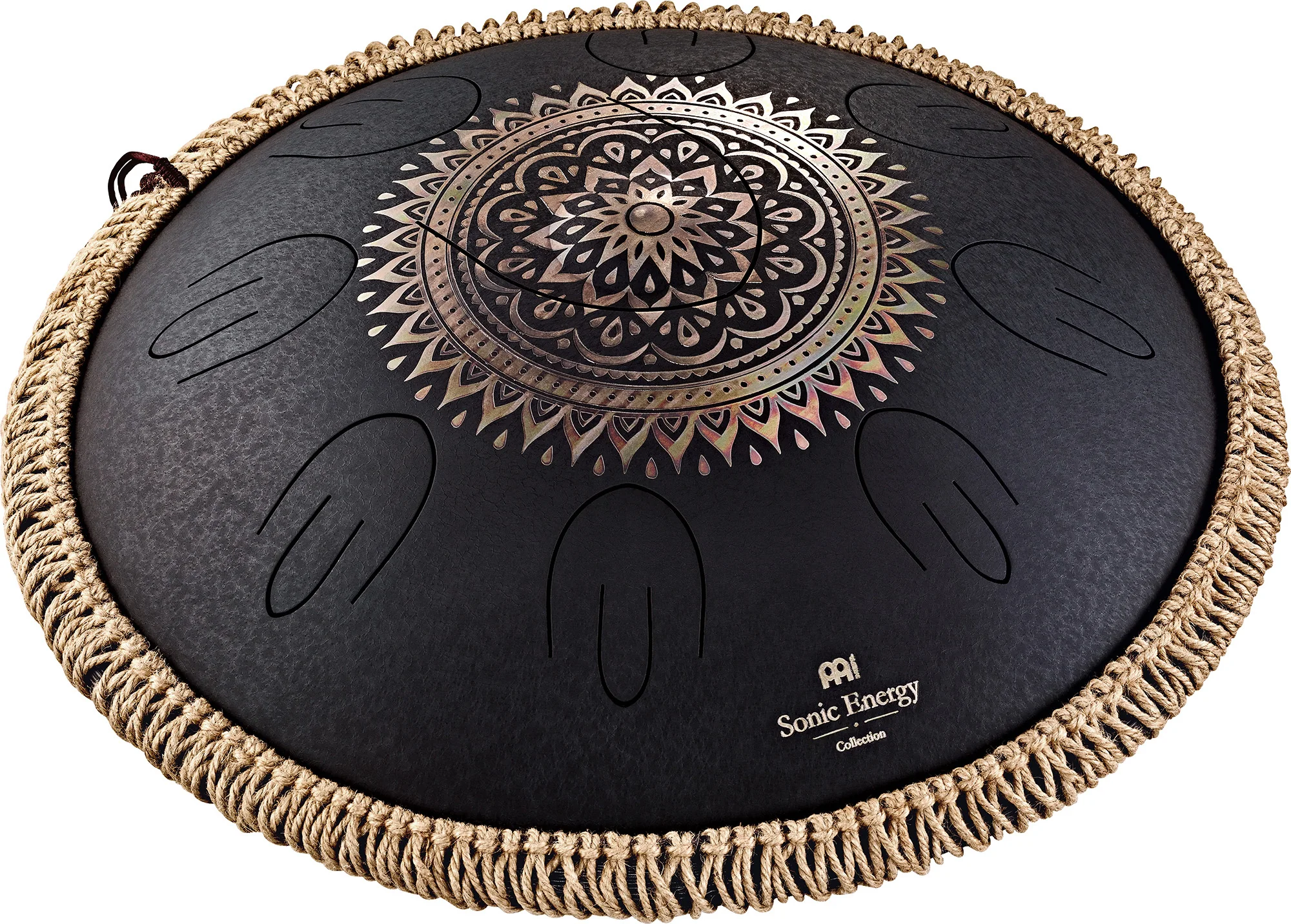 Meinl Sonic Energy Octave Steel Tongue Drum, Black, D Kurd, 9 Notes, 16" / 40 cm