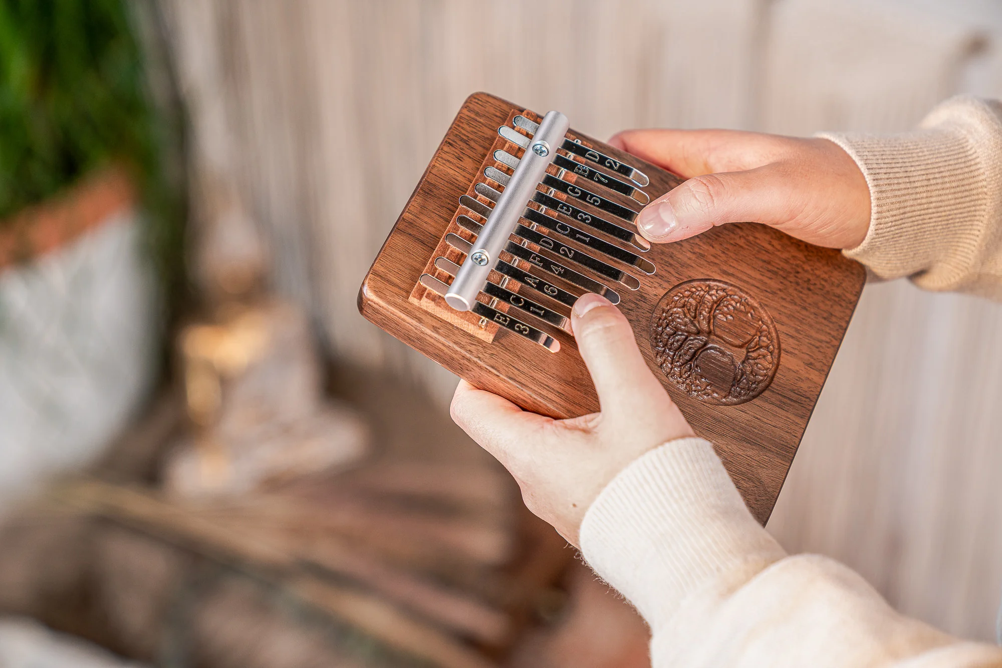 Meinl Sonic Energy Solid "Tree of Life" Kalimba - 10 notes / black walnut - Image 4