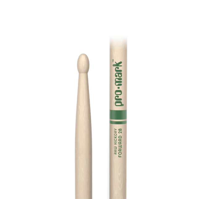 Promark Classic Forward 2B Raw Hickory Drumstick, Oval Wood Tip
