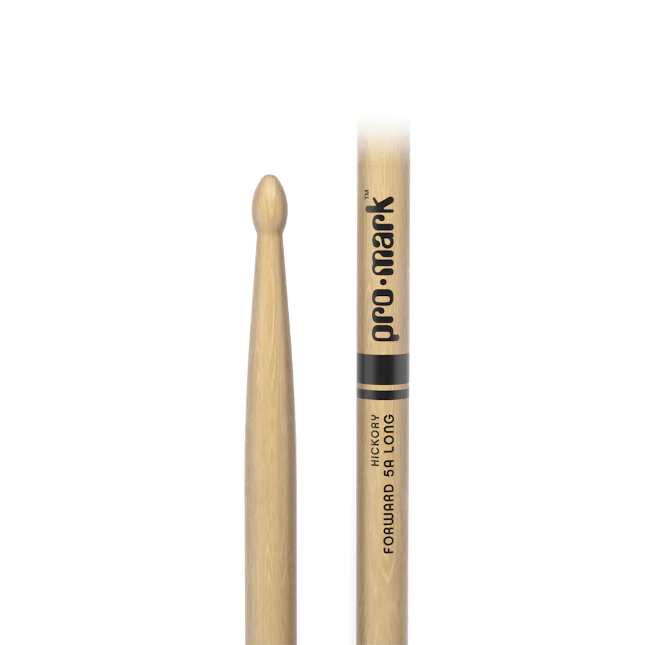 Promark Classic Forward 5A Long Hickory Drumstick, Oval Wood Tip
