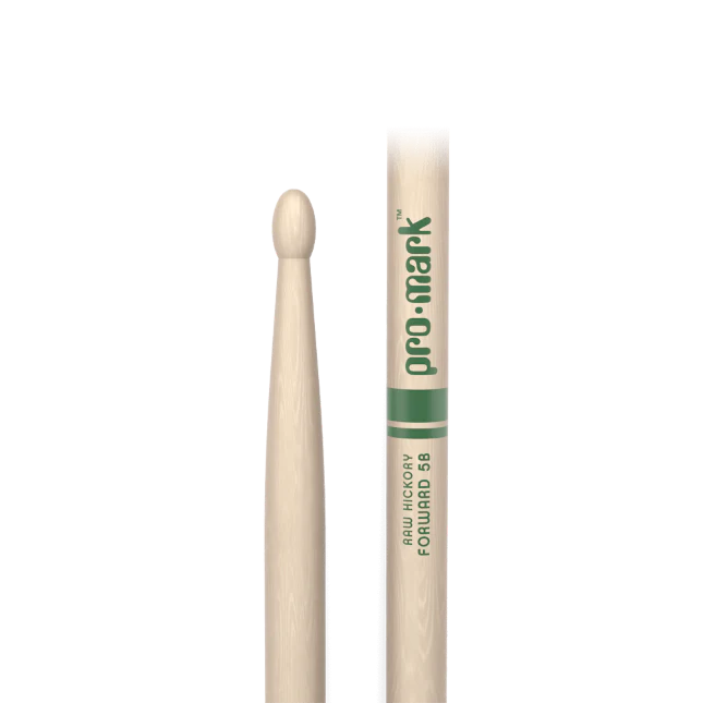 Promark Classic Forward 5B Raw Hickory Drumstick, Oval Wood Tip