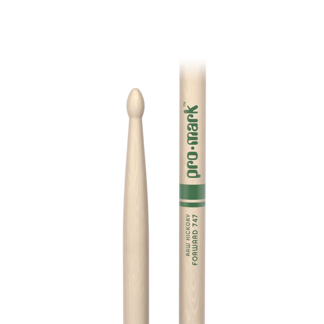 Promark Classic Forward 747 Raw Hickory Drumstick, Oval Wood Tip