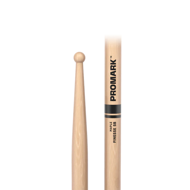Promark Finesse 5B Maple Drumstick, Small Round Wood Tip