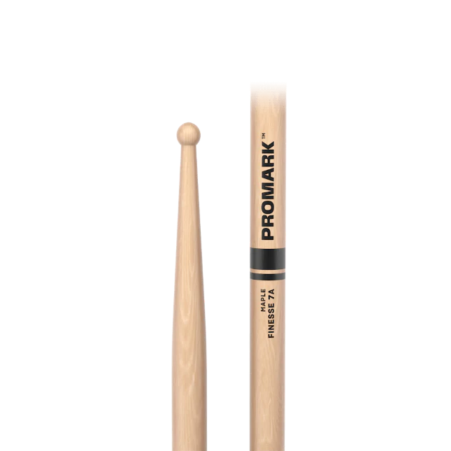 Promark Finesse 7A Maple Drumstick, Small Round Wood Tip