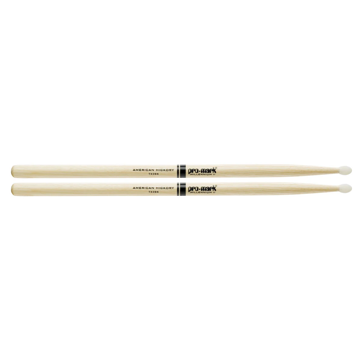 Promark Classic Forward 2B Hickory Drumstick, Oval Nylon Tip - Image 2