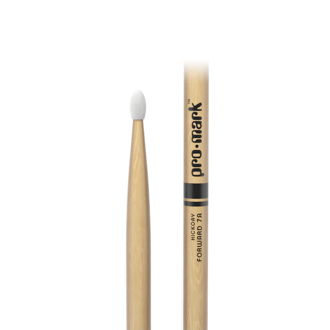 Promark Classic Forward 7A Hickory Drumstick, Oval Nylon Tip