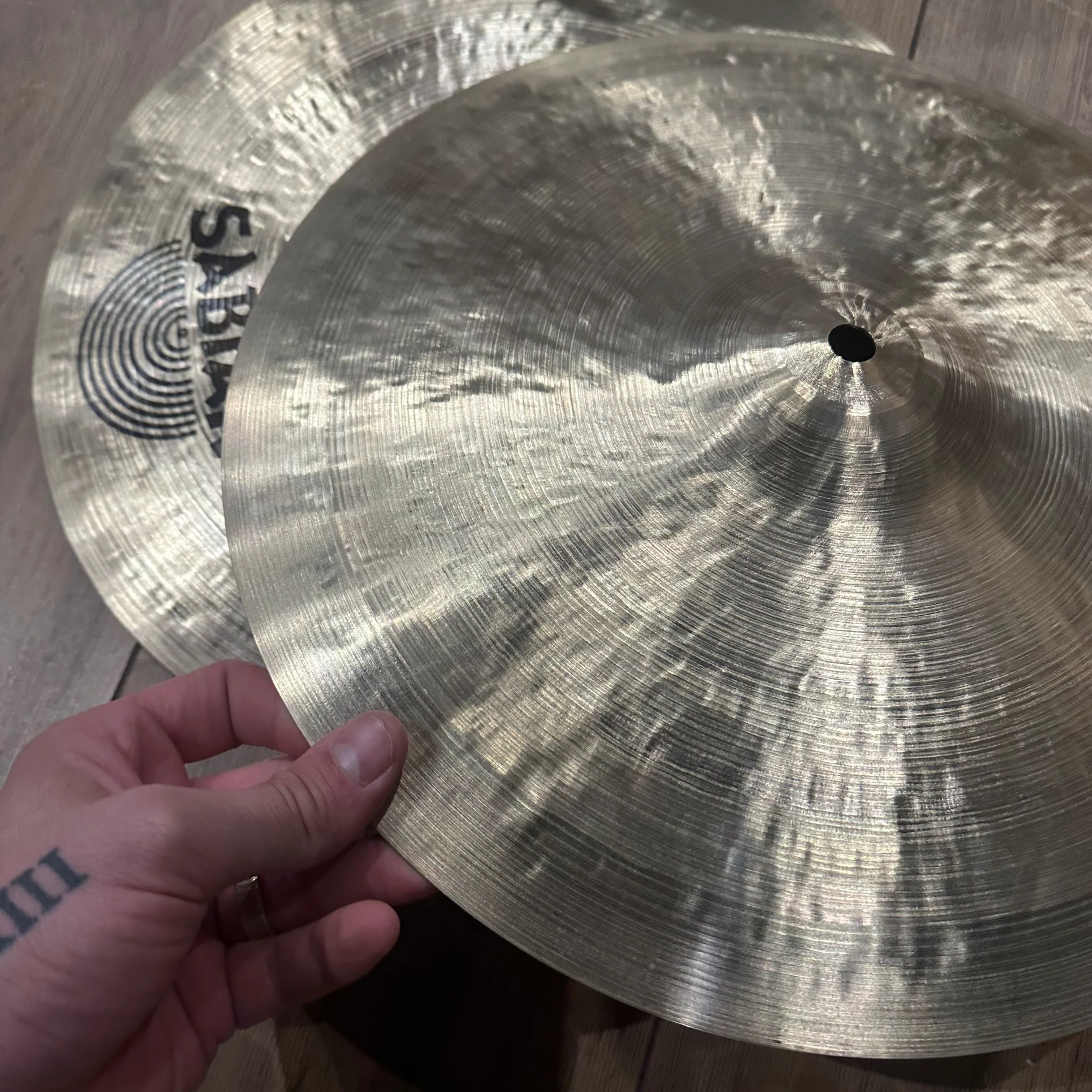 Sabian Crescent 14" Hi Hat Cymbals Jeff Hamilton  #1232 - Image 5