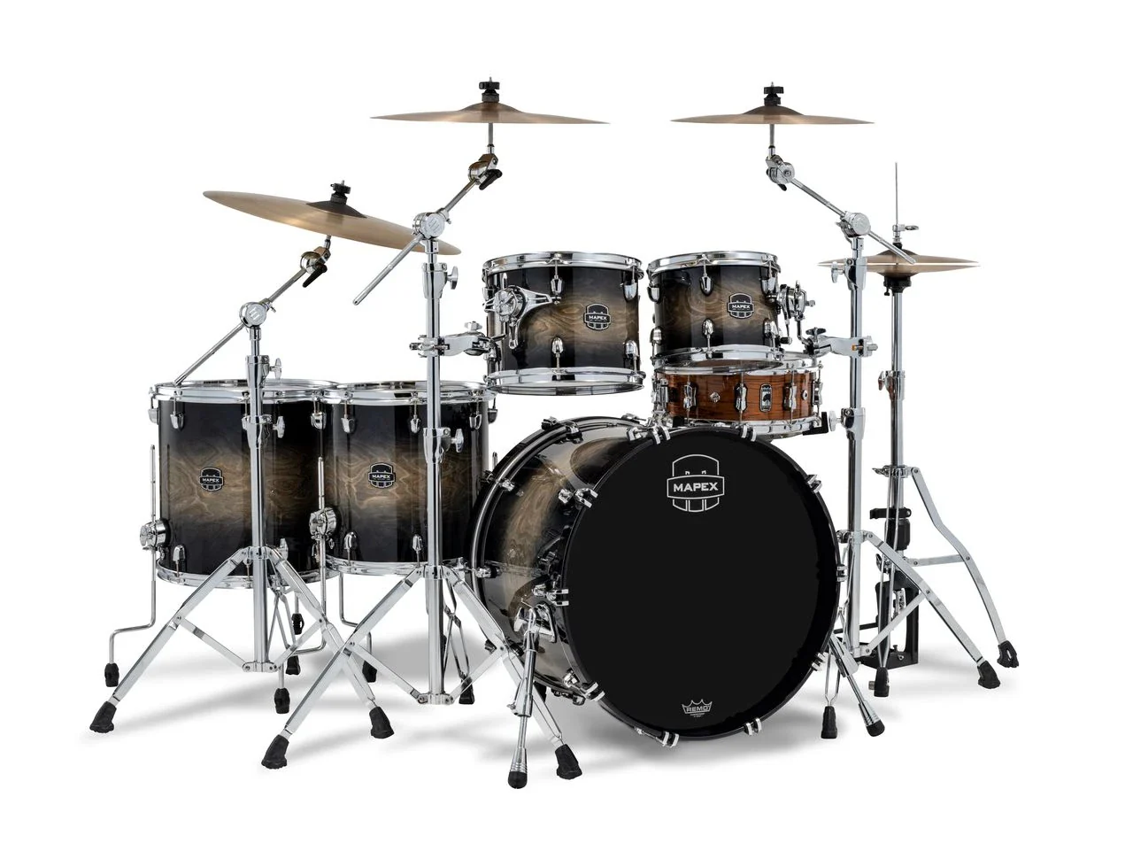 Saturn VI Black Ink Burst Drum Kit 22" 5pc