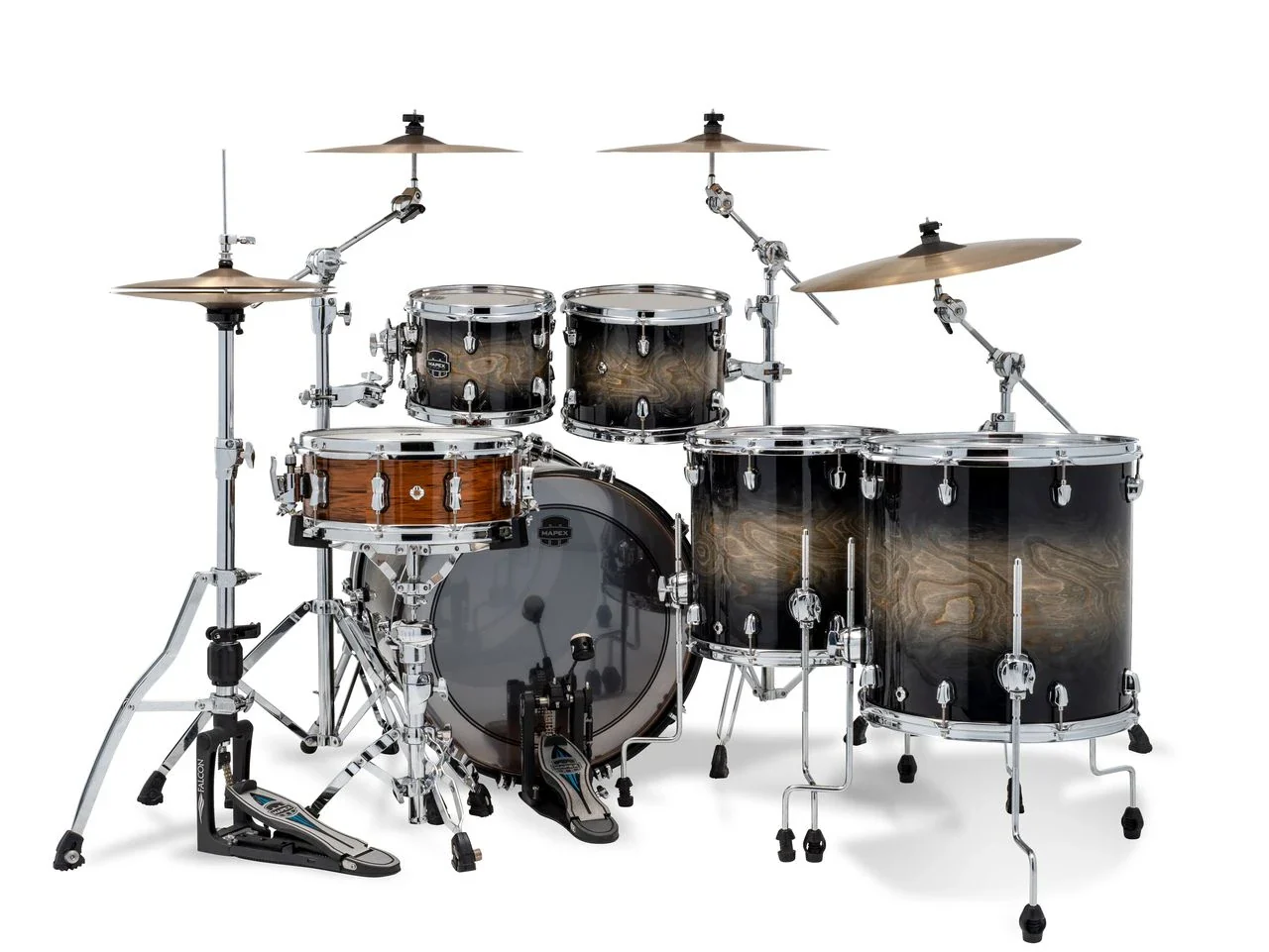 Saturn VI Black Ink Burst Drum Kit 22" 5pc - Image 2