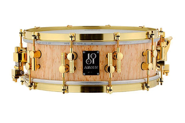 Sonor Artist Series 14" x 5" Maple Snare Drum, Scandinavian Birch Semi Gloss With Gold Hardware - Image 2